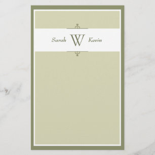 Sage Monogram stationery