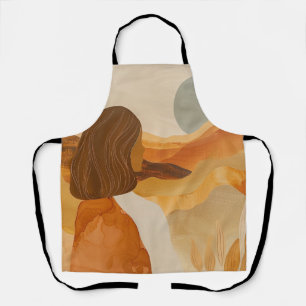 Sage Moon Boho Desert Hills Terracotta Landscape Apron