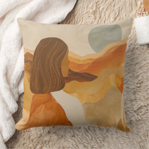 Sage Moon Boho Desert Hills Terracotta Landscape Cushion
