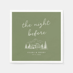 Sage Mountain Rehearsal Dinner Napkins