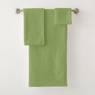 Sage Olive Green Solid Colour Bath Towel Set