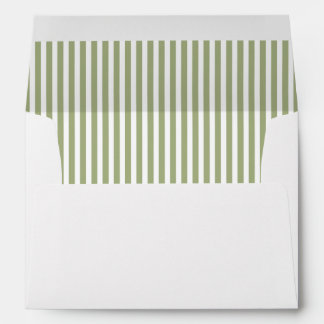 Sage Olive Green Stripe Lined Envelope