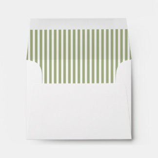 Sage Olive Green Stripe Lined Envelopes
