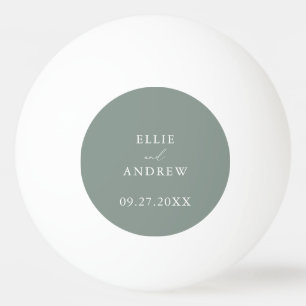 Sage Olive Green Wedding Personalized Ping Pong Ball