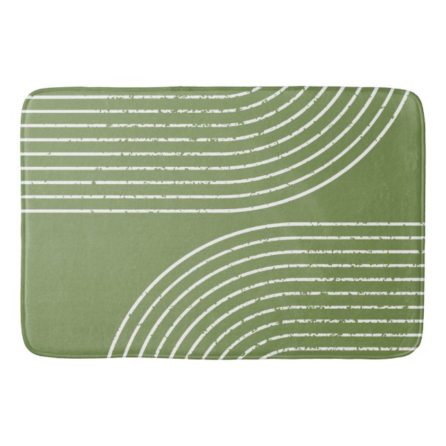 Sage Olive Minimalist Bath Mats (Front)