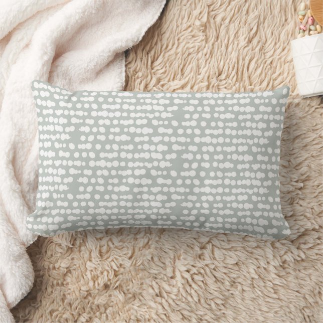 Sage Organic Dots Markmaking Pattern Lumbar Cushion (Blanket)