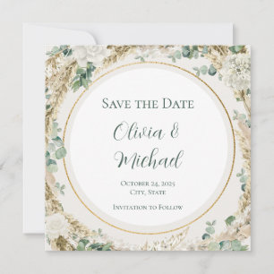 Sage Pampas Grass Save the Date   Customisable