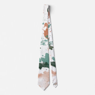 Sage Peach Palette Splatter Tie