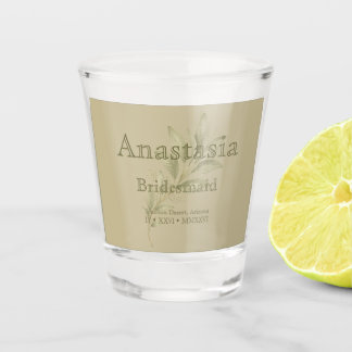 Sage Personalized Bridesmaid Shot Glass