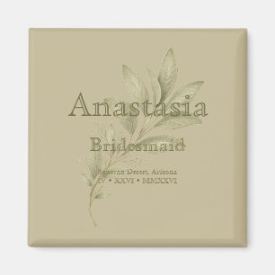 Sage Personalized Bridesmaid Shot Glass Magnet