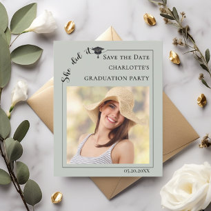 Sage Photo budget Graduation Party Save the Date Flyer