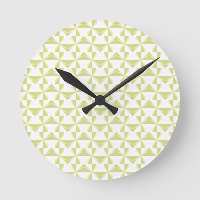 Sage Pinwheels Round Clock (Front)
