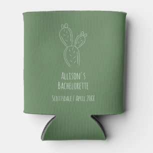 Sage Prickly Pear Cactus Bachelorette Can Cooler