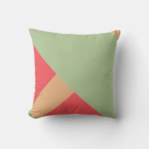 Sage Red Yellow Modern Colour Block Geo 1 Cushion