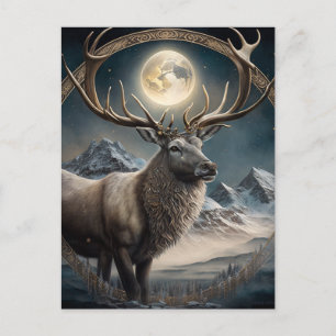 Sage reindeer postcard