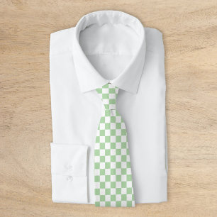 Sage Retro Chequerboard Tie