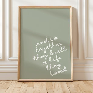 Sage Romantic Wall Art Quote