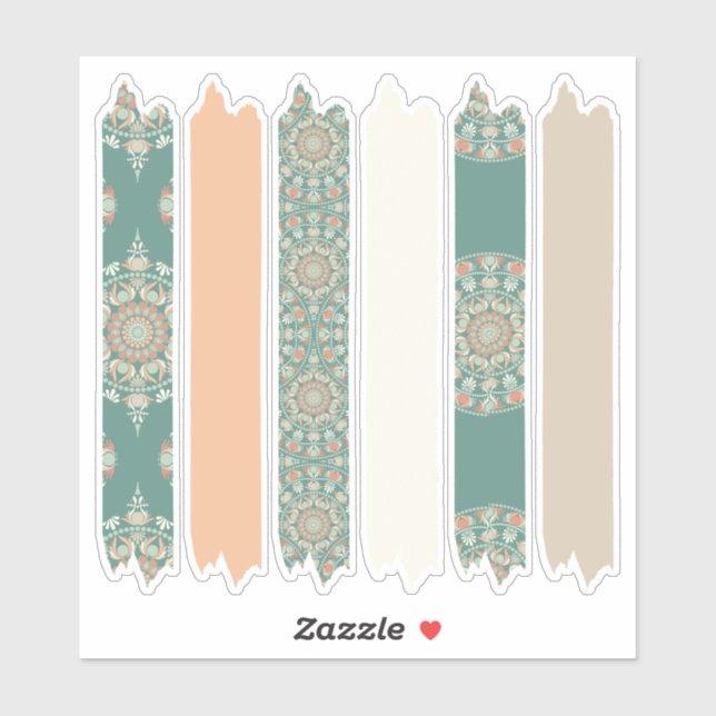 Sage & Sand Retro Cheer Mandala Patterns Planner (Sheet)