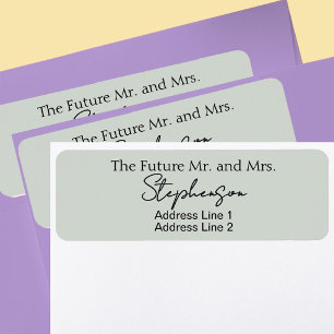 Sage Save The Date Custom Name Return Address Label