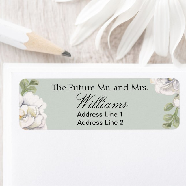 Sage Save The Date Custom Name Return Address Label (Creator Uploaded)