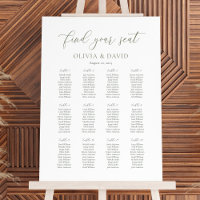 Sage Script Colour 12 table Wedding Seating Chart