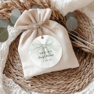Sage Sheer Bow Minimal Favour Tag