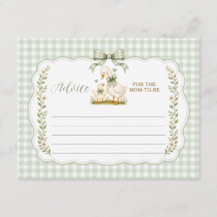Sage Silly Goose Baby Shower Advice For Mummy Enclosure Card