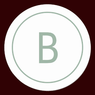 Sage Simple Elegant Monogram Christmas Envelope Classic Round Sticker