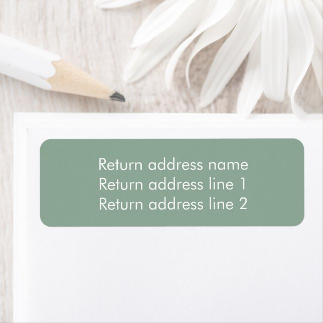 Sage Simple Modern Christmas Return Address Return Address Label (Insitu)