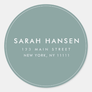 Sage Simple Round Modern Return Address Label