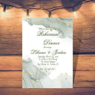 Sage SIMPLE STYLISH Rehearsal Dinner INVITATIONS