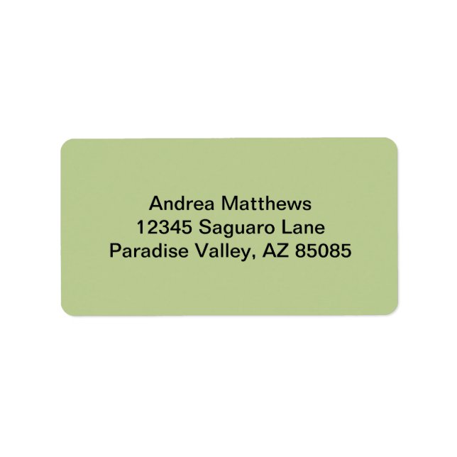 Sage Solid Colour Label (Front)