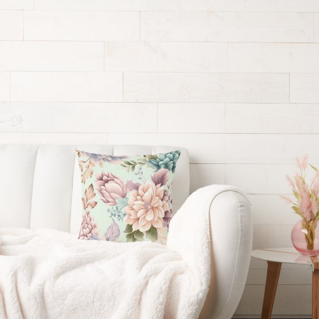 SAGE SPRING FLORAL PILLOW  (Couch)