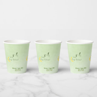 Sage Starlit Baby Boy Bliss  Paper Cups