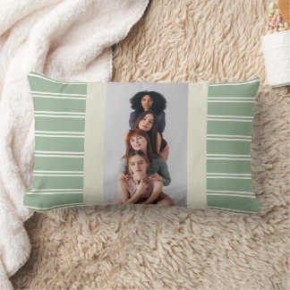 sage stripe throw pillow - photo personalised