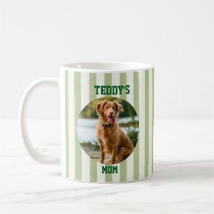 Sage Striped Personalised Dog Mum Coffee Mug