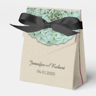 Sage Succulent Wedding Favour Box