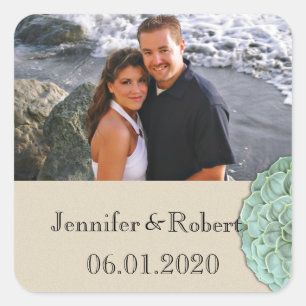 Sage Succulent Wedding Favour Sticker