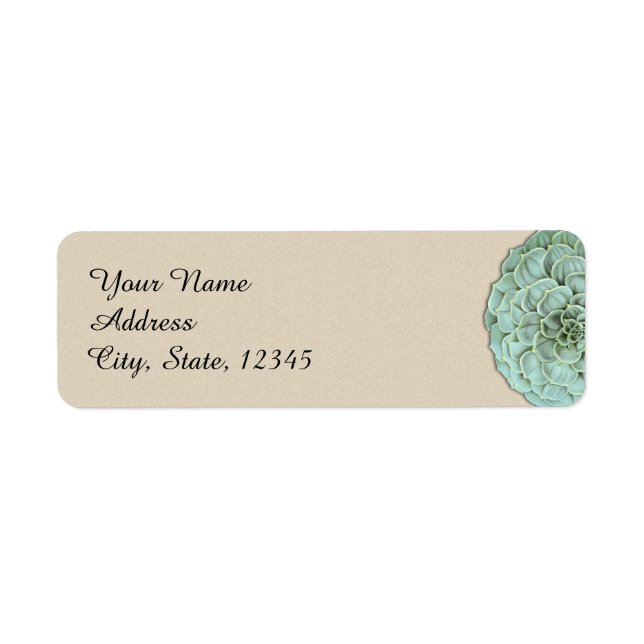 Sage Succulent Wedding Label Return Address Label (Front)
