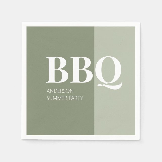 Sage Summer BBQ Party  Napkin (Front)