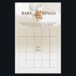 Sage Teddy Bear BINGO Baby Shower Games Flyer<br><div class="desc">Baby Bingo is a fun and interactive game perfect for any teddy bear themed baby shower. Each guest is given a bingo card to fill in with gifts you think will be opened. As the mum-to-be opens her gifts, guests mark off the corresponding items on their bingo card. The first...</div>