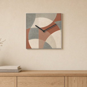 Sage Terracotta Arcs Wall Clock