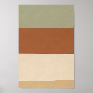 Sage Terracotta Horizontal Colour Field Abstract P Poster