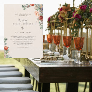 Sage & Terracotta No Parents Wedding Invitation