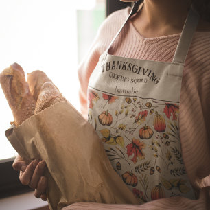 Sage Thanksgiving Cooking Squad Fall Harvest Apron