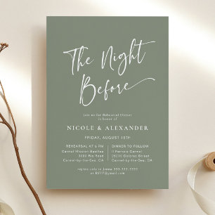Sage The Night Before Rehearsal Dinner Invitation