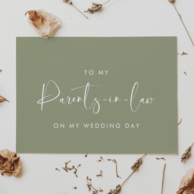 Sage To my parents in law on my wedding day card (Creator Uploaded)