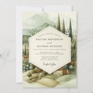 Sage Tuscan Vineyard Wedding Invitation