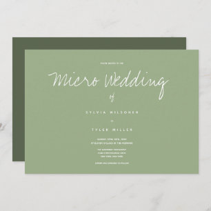 Sage Typography Micro Wedding Invitation