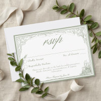 Sage Vintage Botanical Trellis Arch Wedding QR